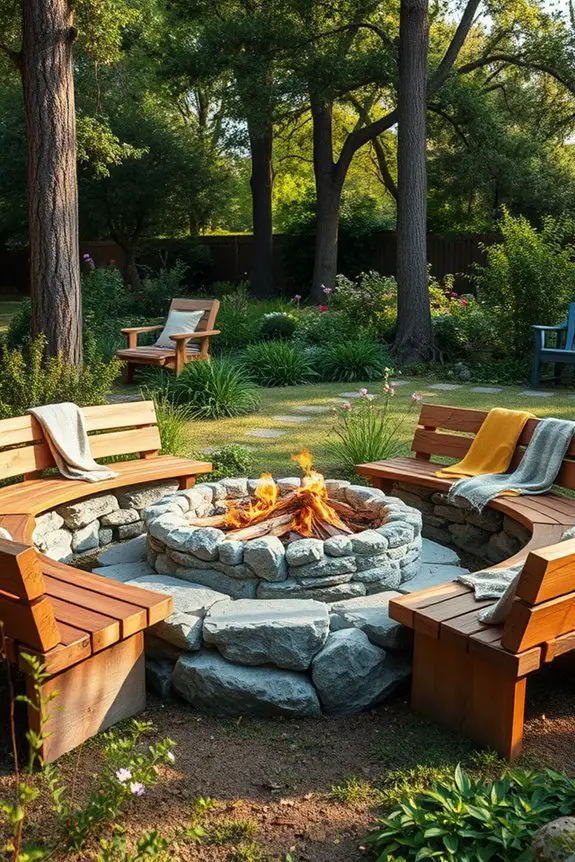cozy rustic fire pit