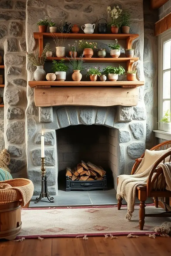 cozy rustic fireplace charm