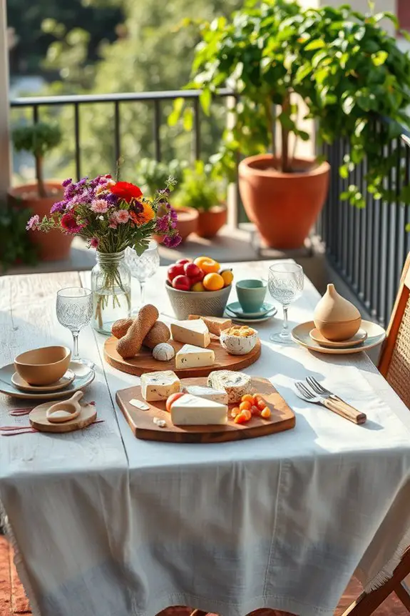 cozy rustic picnic setup