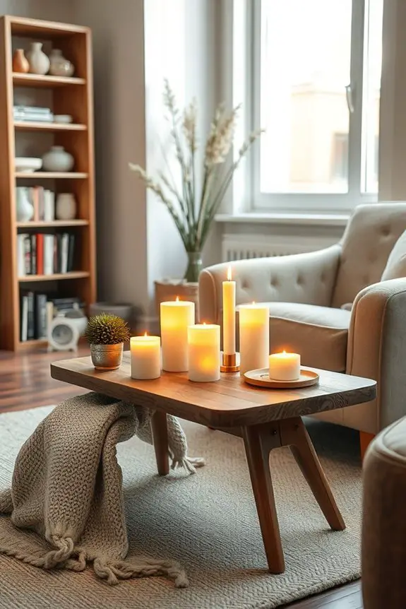 cozy scented candle ambiance