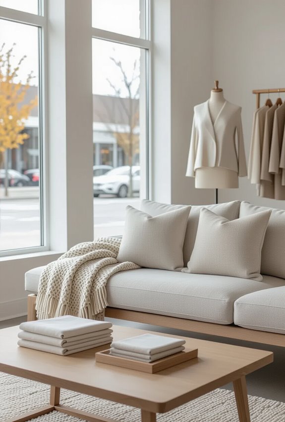cozy seating nook near fittingrooms
