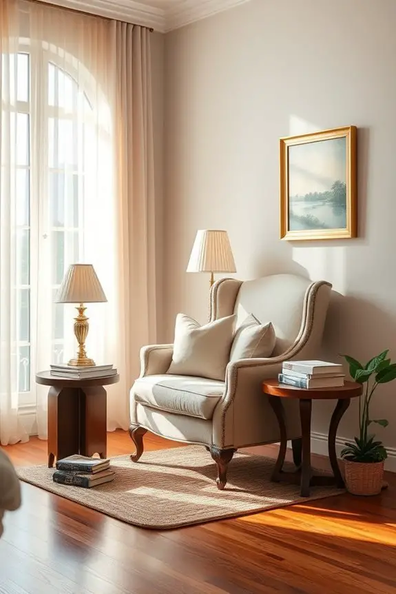 cozy serene reading nook