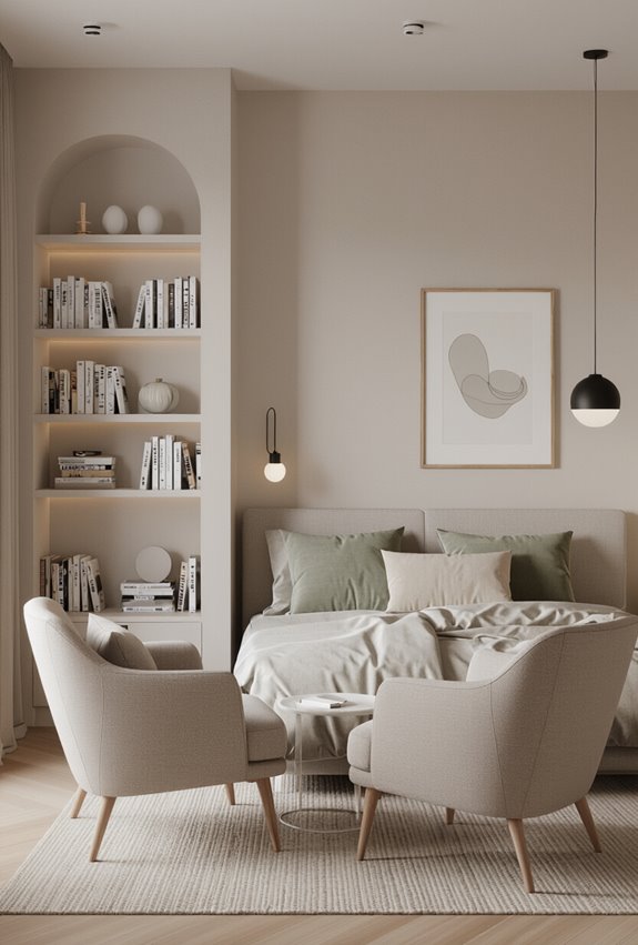 cozy shared couple reading nook
