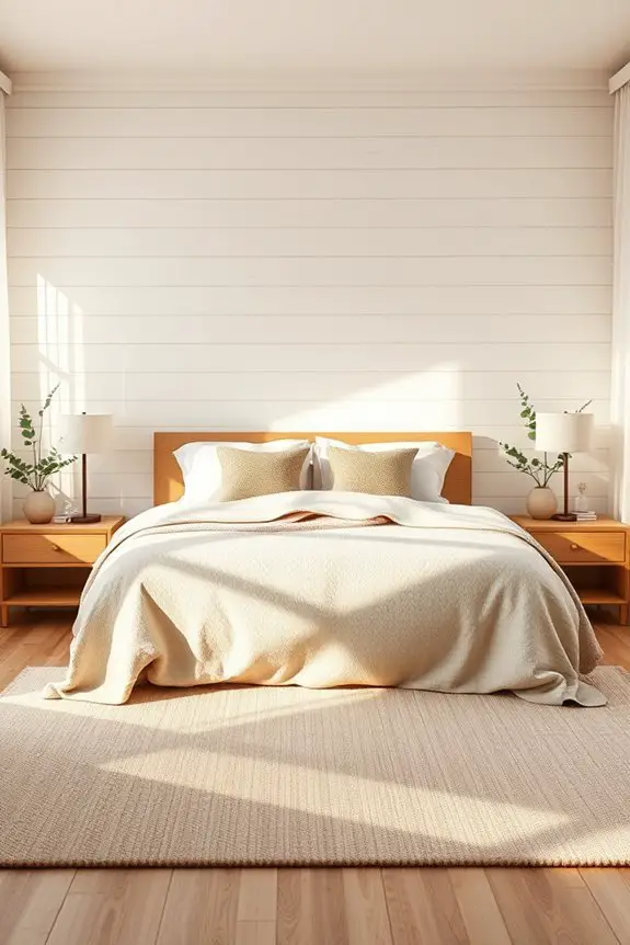 cozy shiplap bedroom accents