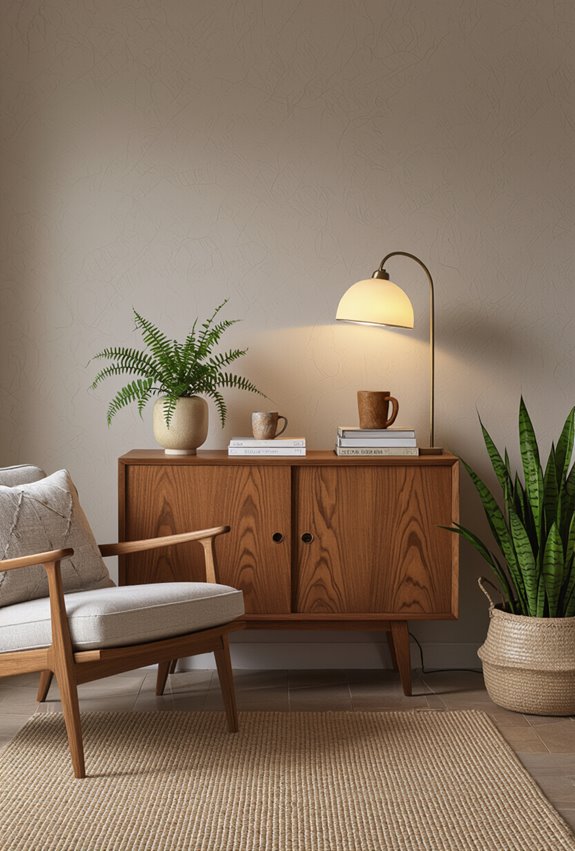 cozy sideboard reading nook