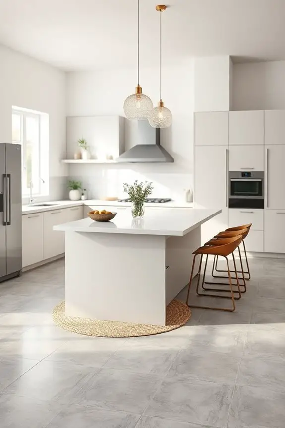 cozy soft grey kitchen ambiance