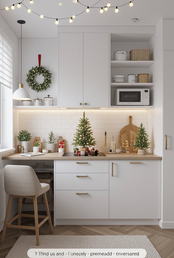 cozy space saving holiday kitchen