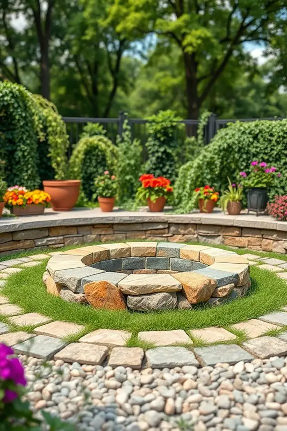 cozy stone fire pit design