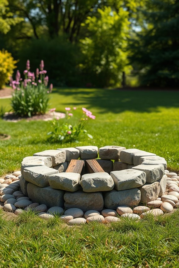 cozy stone fire ring