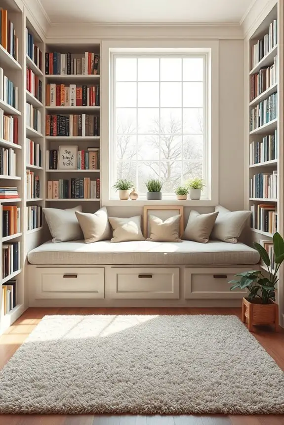 cozy storage bench nook