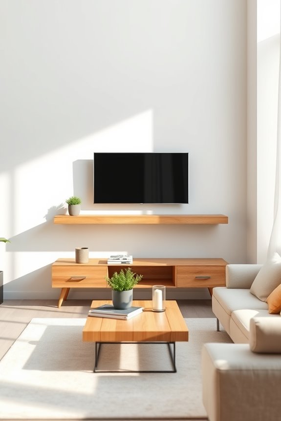 cozy stylish floating tv stand