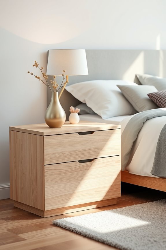 cozy stylish nightstands with lamps