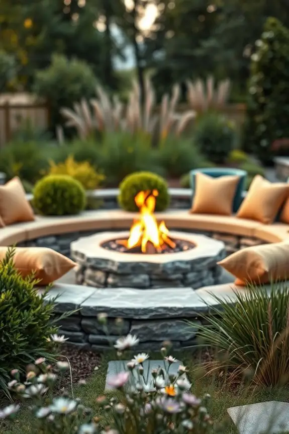 cozy sunken fire gatherings