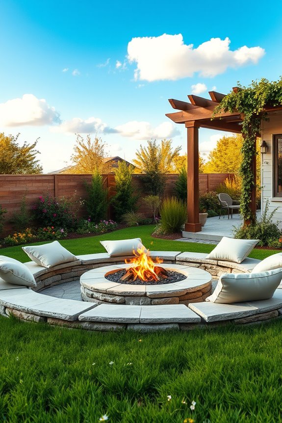 cozy sunken fire pit