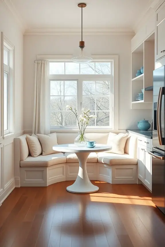 cozy sunlit breakfast nook