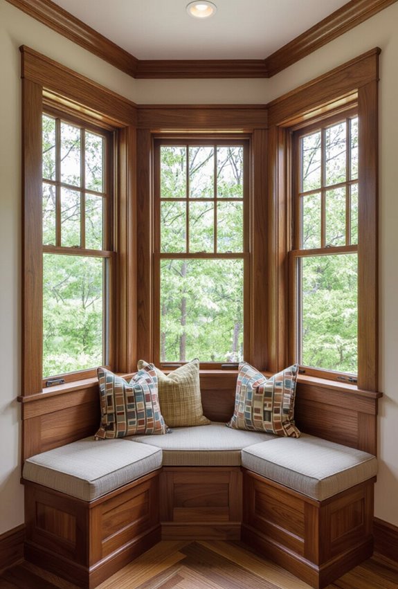 cozy sunlit window seat