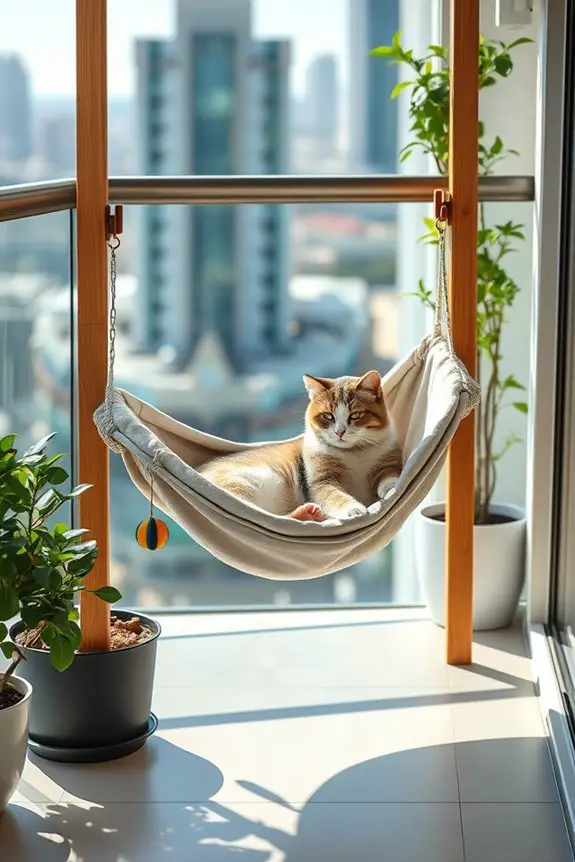 cozy suspended cat bed