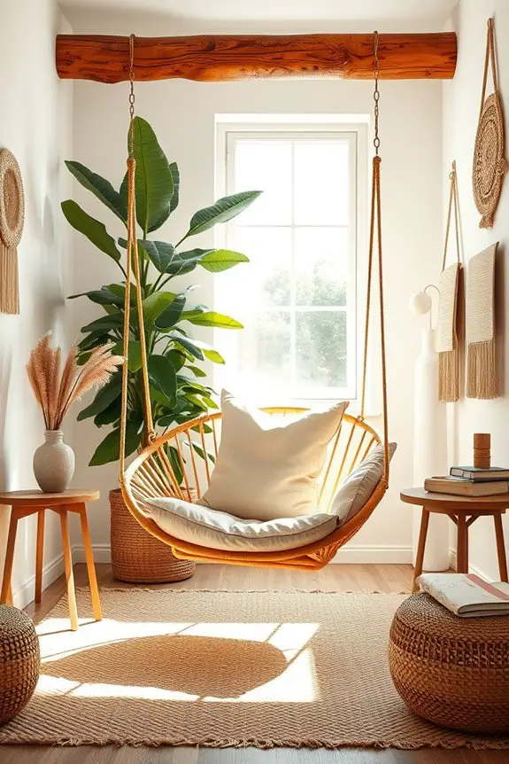 cozy swing chair corner