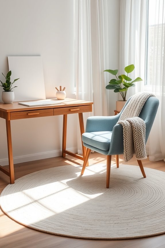 cozy textiles enhance workspace comfort