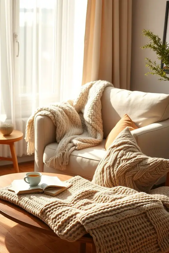 cozy textured blankets and throws