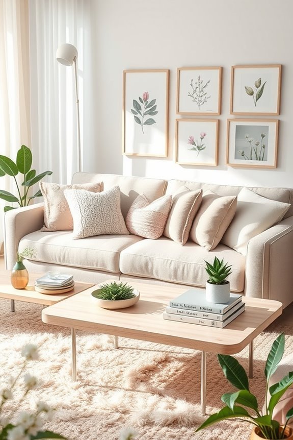 cozy textured personalized pillow arrangements
