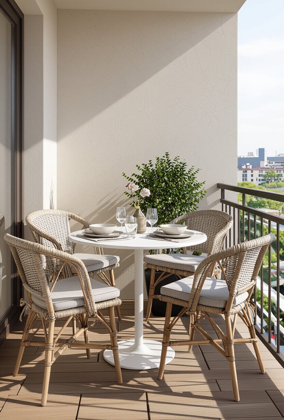 cozy two person balcony bistro