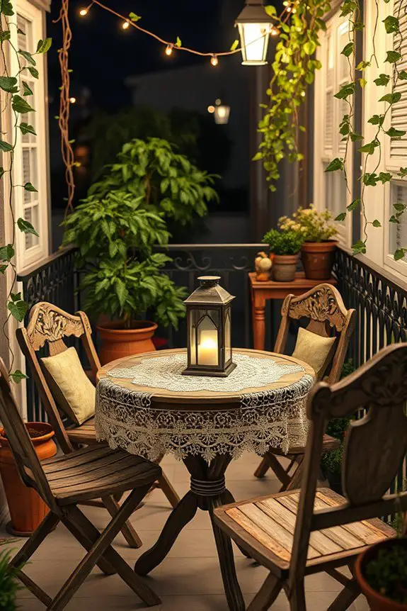cozy vintage balcony retreat