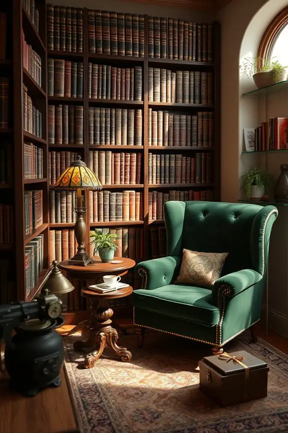 cozy vintage book retreat