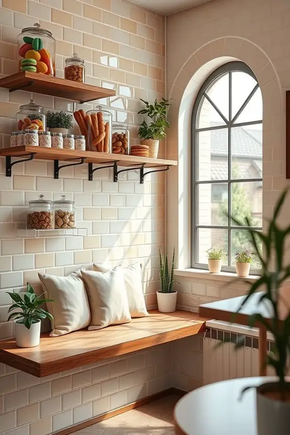 cozy wall seating nook