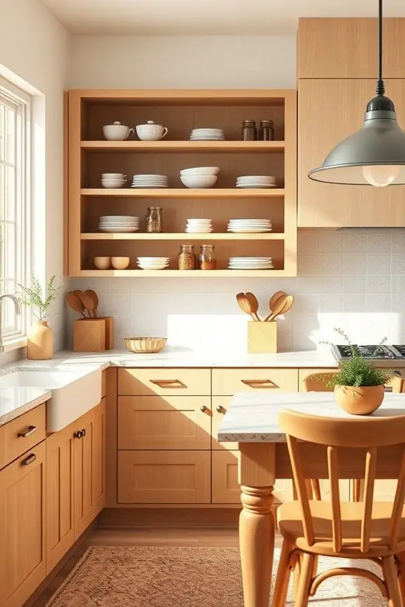 cozy warm beige cabinets