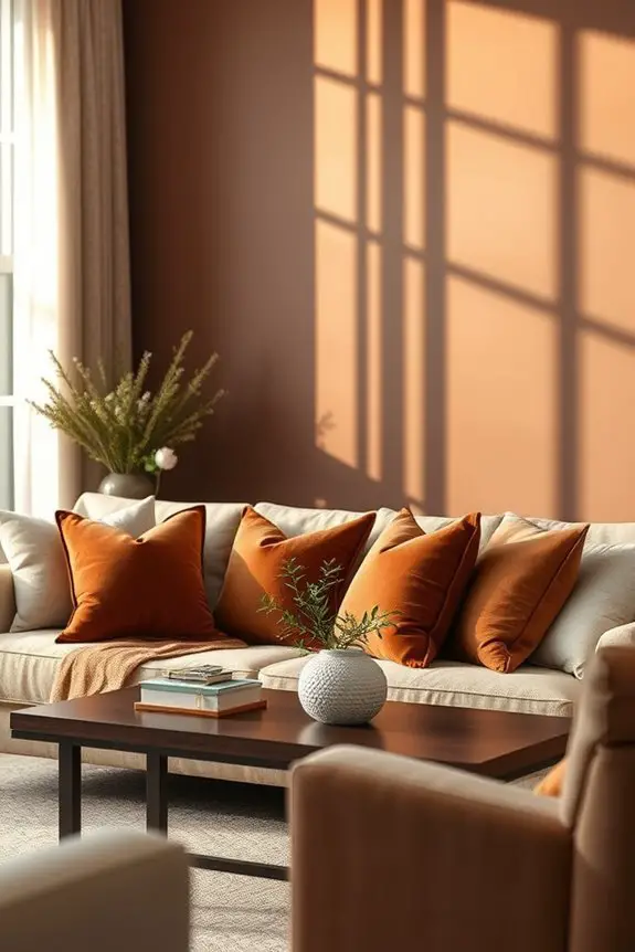 cozy warm brown pillows