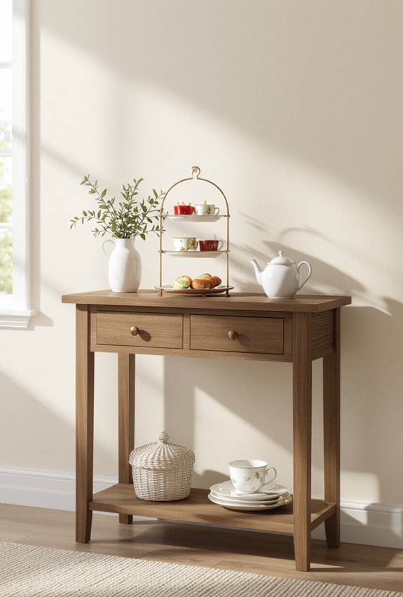 cozy well stocked tea station