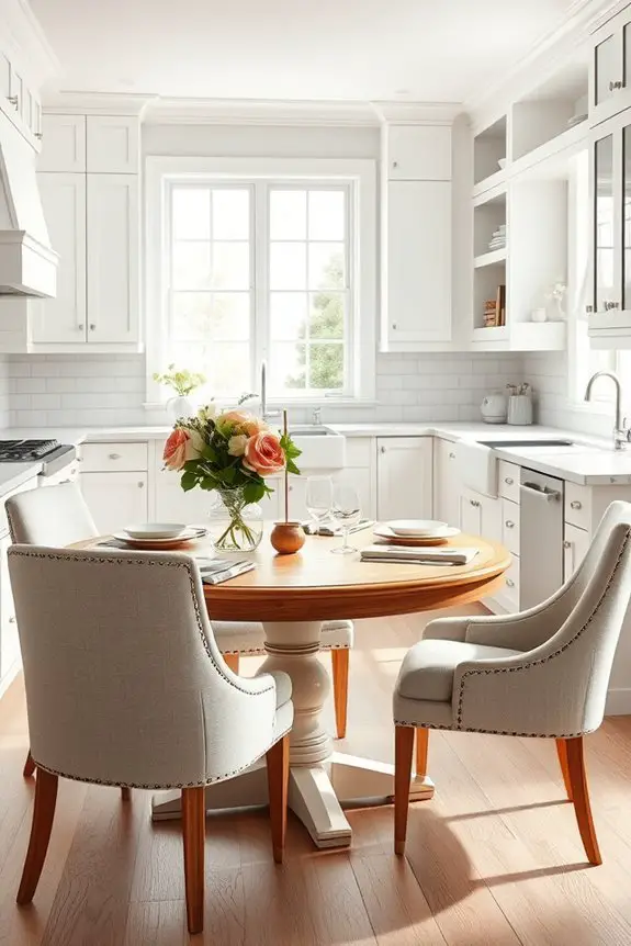 cozy white kitchen nook