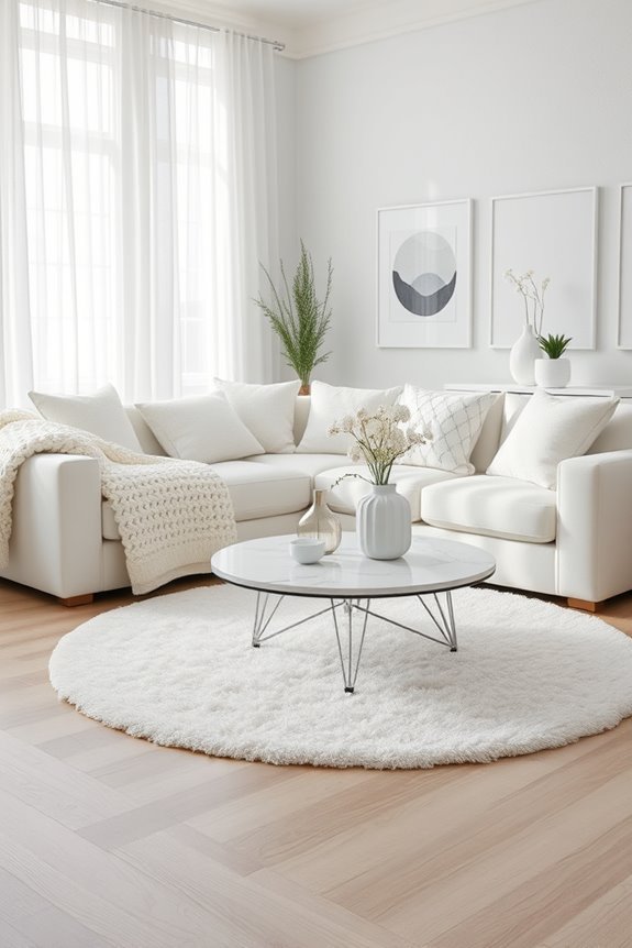 cozy white textile layering
