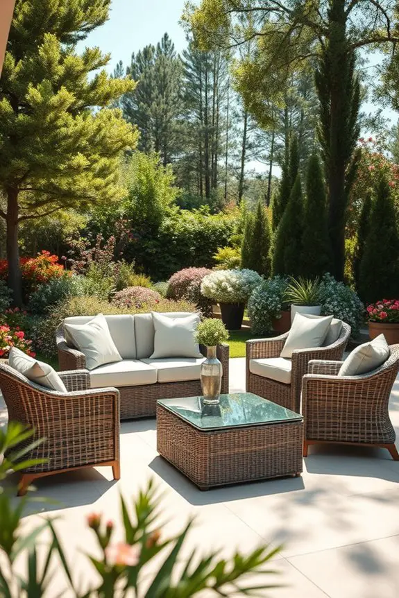cozy wicker patio retreat