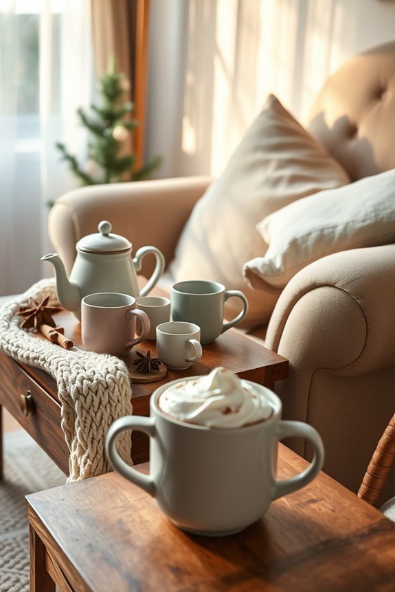 cozy winter beverage corner