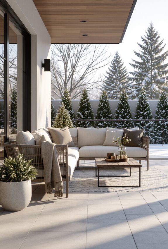cozy winter patio cocoa setup