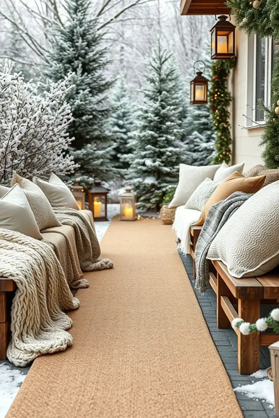 cozy winter walkway decor