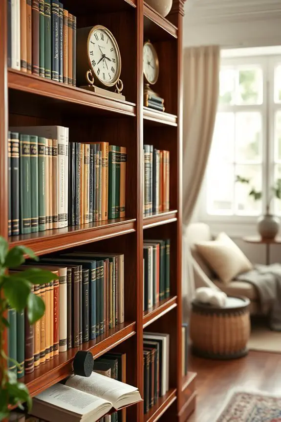 cozy wooden bookshelf elegance