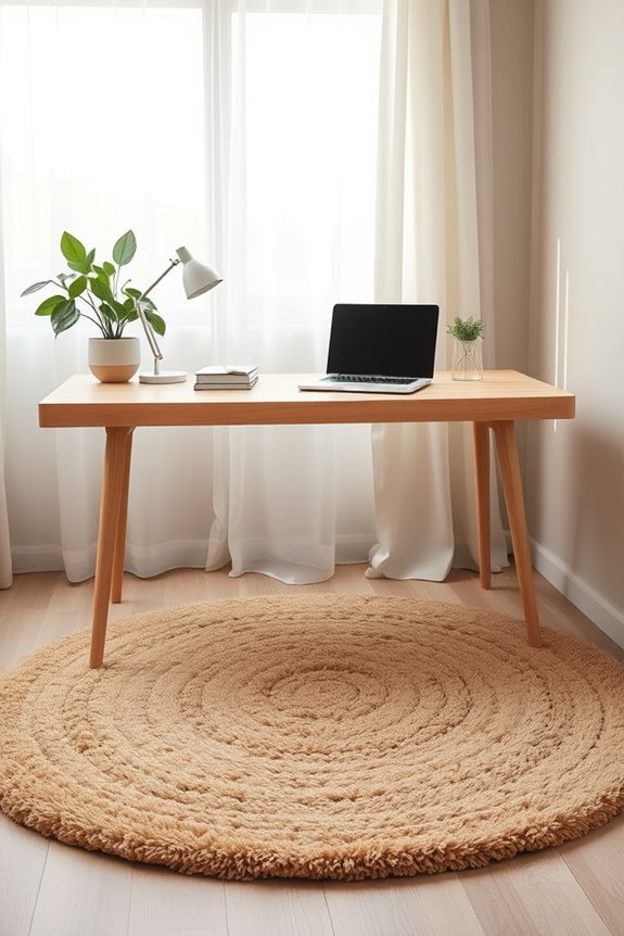 cozy workspace with rugs