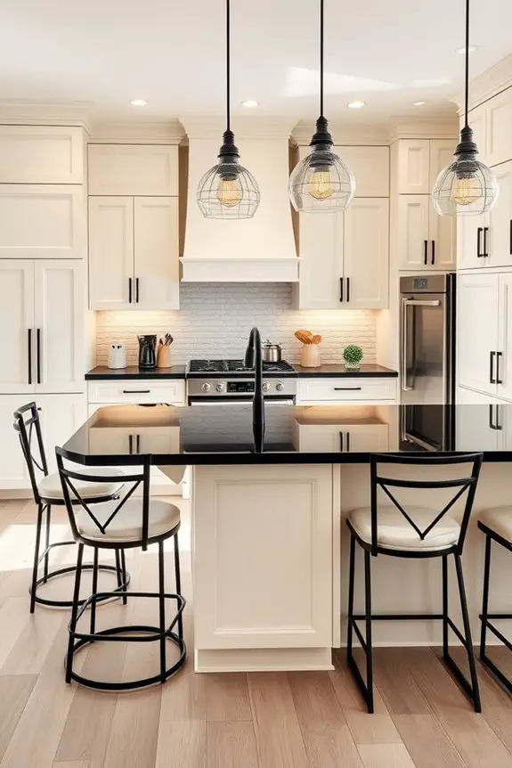 cream and black contrast