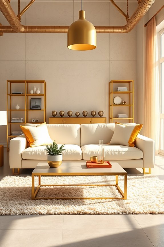 cream and gold accents