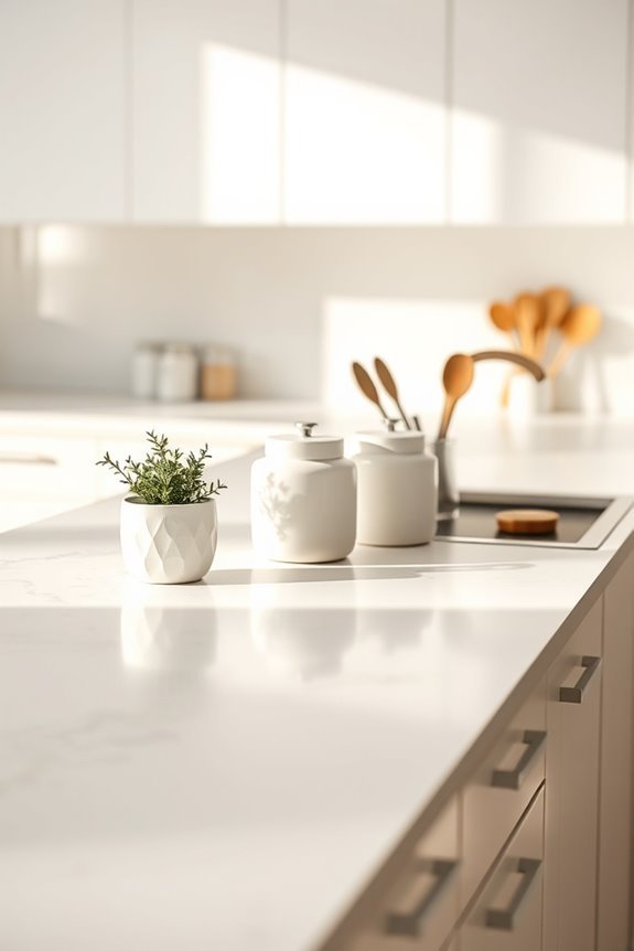 cream and white countertops