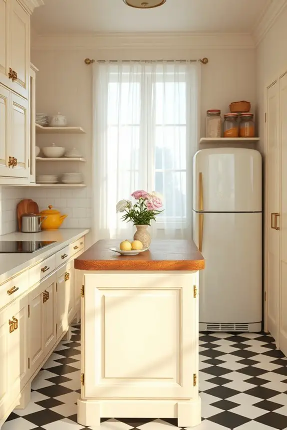 cream cabinets retro charm
