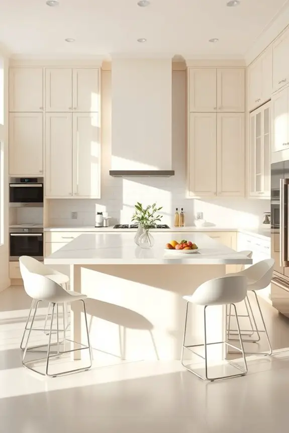 cream island white stools