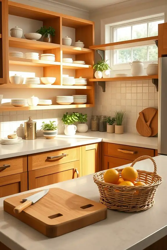 cream open shelving benefits