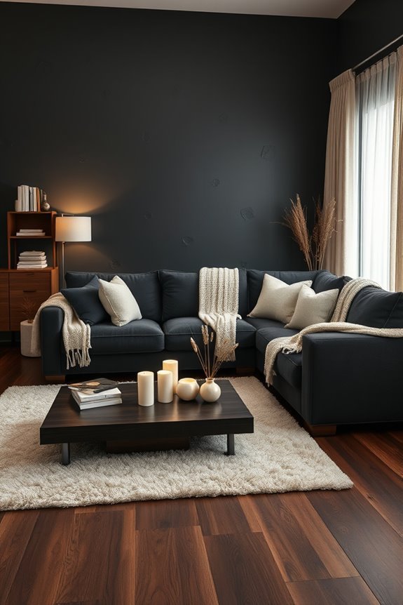 creamy textiles enhance warmth