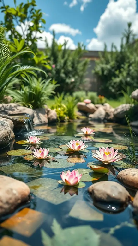 create a serene pond