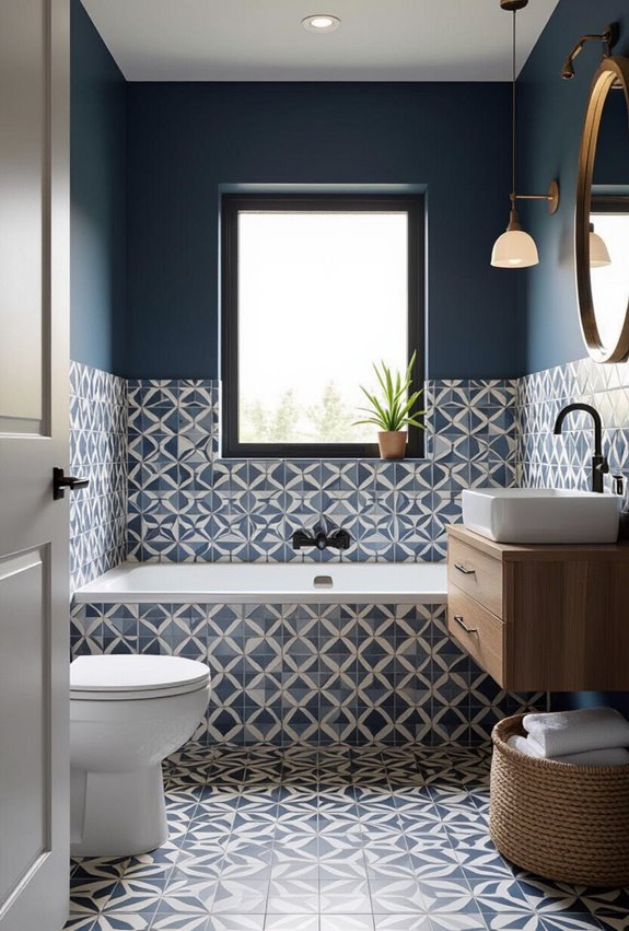 create contrasting patterned grout accents