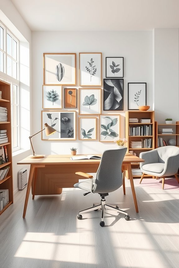 creative artistic gallery wall